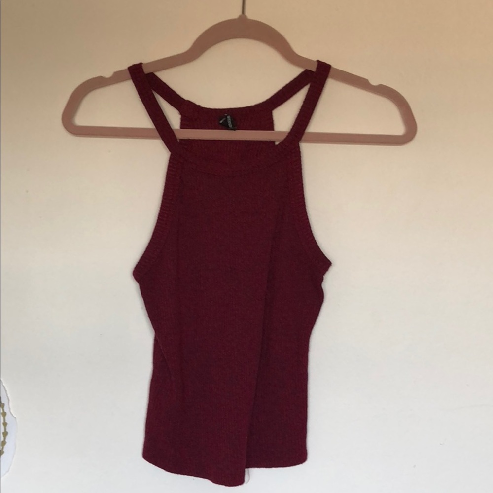 cranberry crop tank top